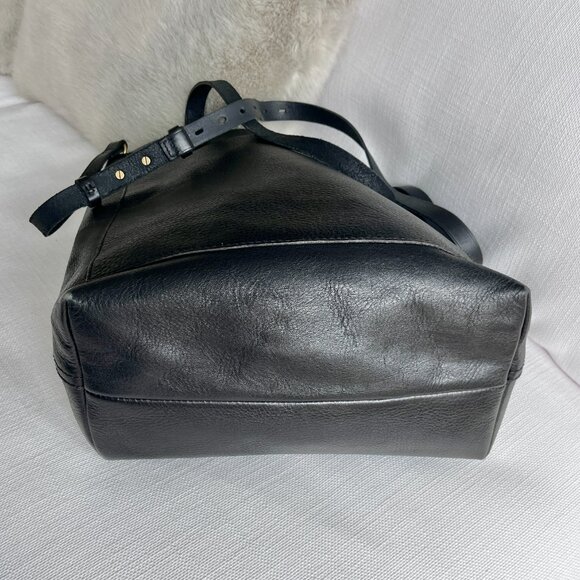 Madewell Medium Transport Tote Black Leather Open Top Shoulder Bag Classic - Picture 10 of 14